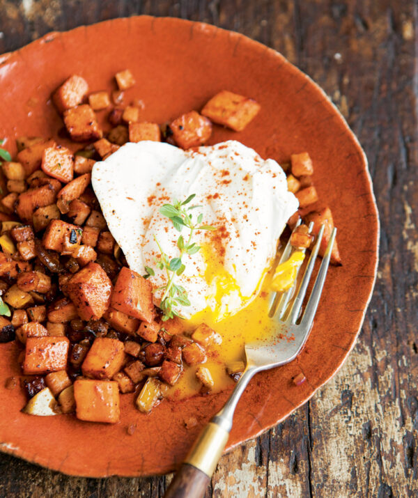 Poached Eggs Over Sweet Potato Hash Poached Eggs Over Sweet Potato Hash