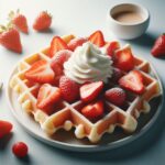 whey protein Waffle with strawberries