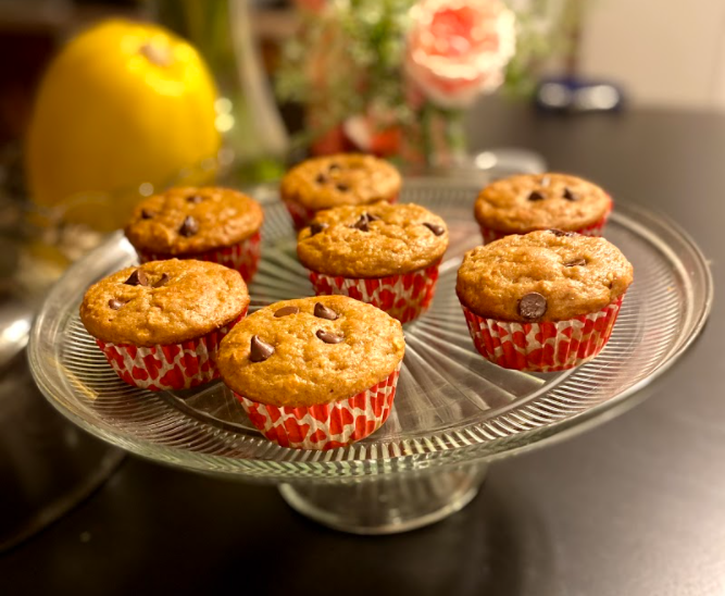 Muffins de mantequilla de maní con chocolate