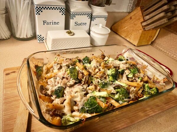 Dinner recipe - broccoli pesto bake