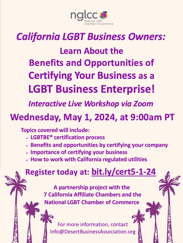 5/1 Interactive Workshop: Certifying Your Business as a LGBTBE!